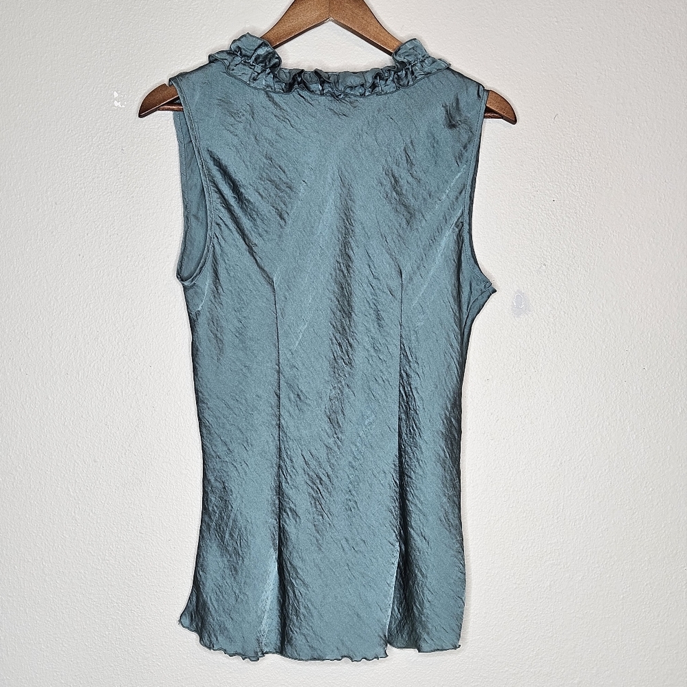 New Directions Tank Top Ruffled V-Neck Sleeveless Size Large - Picture 5 of 11